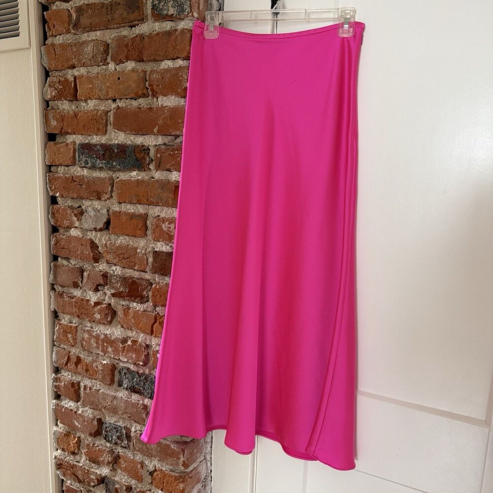 ANTONIO MELANI Pink Drawstring A-Line Long Skirt Women's Size 8